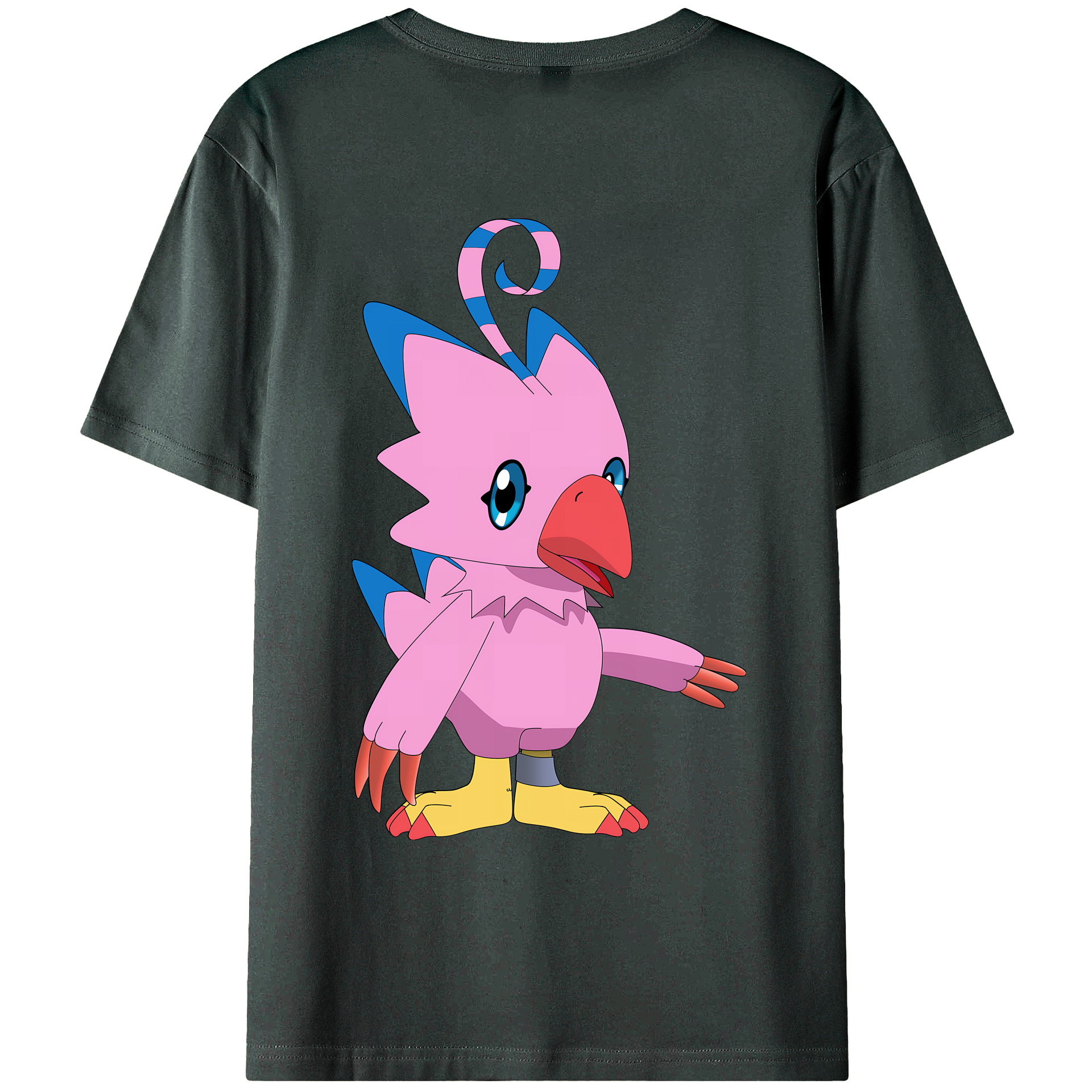 （画像用） Digimon デジタルモンスター/デジモン 綿100％ メンズ半袖Tシャツ（バックプリント） 通気性